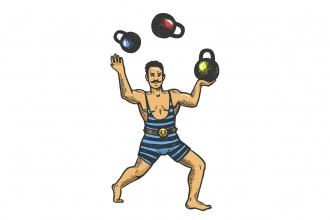 Hercules - Generic Illustration of man juggling weights