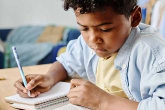 Boy doing homework